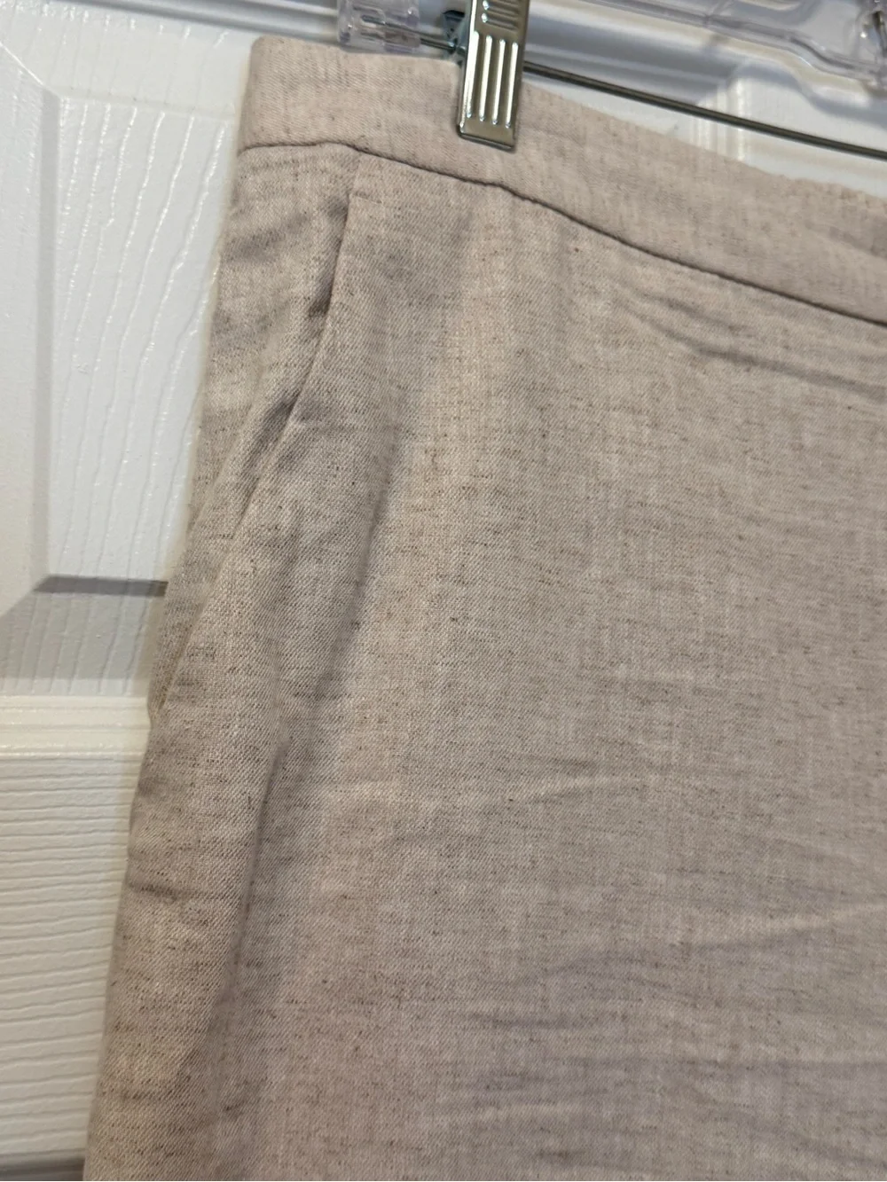 Banana Republic Hayden Neutral Beige Wide-Leg Linen Pants